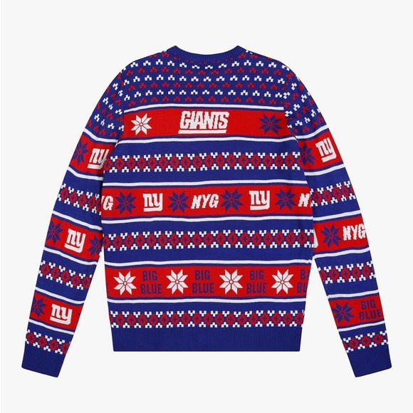 New York Giants Ugly Christmas Sweater NEW XL Blue Red FOCO NFL Football - Picture 2 of 6